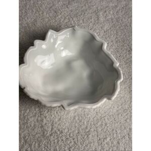 Vintage White Indiana Milk Glass Embossed Berry Fruit Triangle Bowl